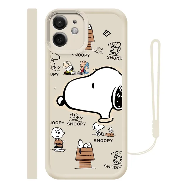 Funda De Silicona Para iPhone Dibujos Animados De Cabeza Grande + Correas