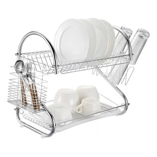 Escurridor Trastes 2 Niveles Acero Inoxidable Cocina Color Plateado Escurridor Trastes 2 Niveles Acero Inoxidable Cocina Color Plateado