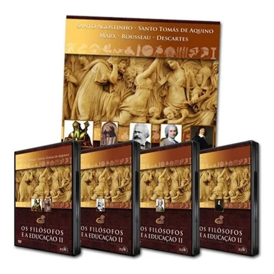 Coleção Os Filósofos E A Educação Ii (4 Dvds + 1 Livro) - Descubra O Que Os Filósofos Têm A Dizer Aos Educadores