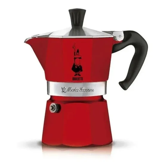 Cafeteira Aluminio Moka Bialetti Cap P/ 6 Xic Vermelha