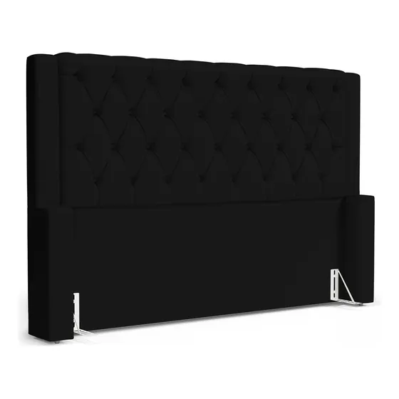 Cabeceira Cama Box Queen Size Atena 160cm Corino Preto