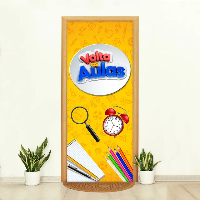 Capa De Porta Tecido Com Elástico 0,85x2,10 Volta As Aulas