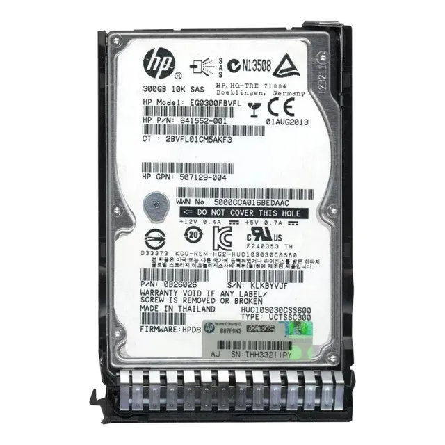 Disco Duro 300 Gb Sas 2.5 Hp 597609-001 Para Servidor Plateado