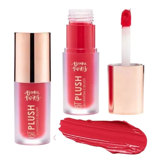 Bt Plush Bruna Tavares Cor Ruby Batom E Blush 2 X1 +brinde