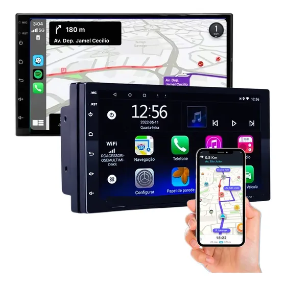 Central Multimidia Mp10 Carplay Android Auto Sem Fio 7p