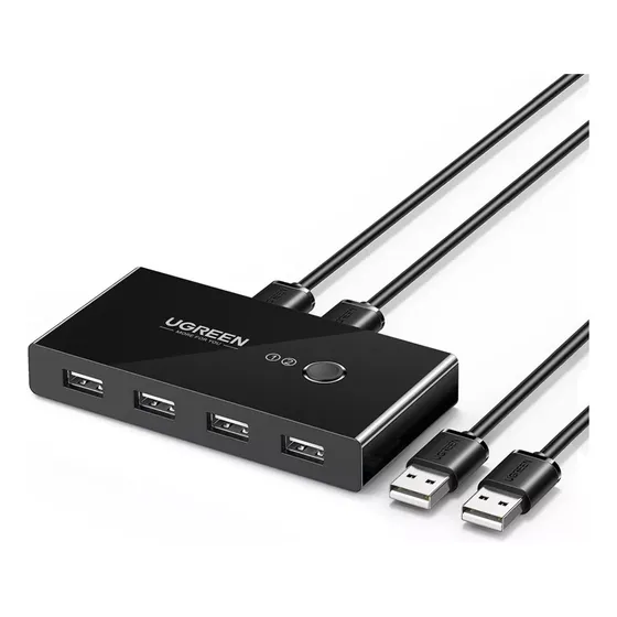 Switch Box Compartilhamento Usb 2.0 Ugreen 4 Em 1 Preto