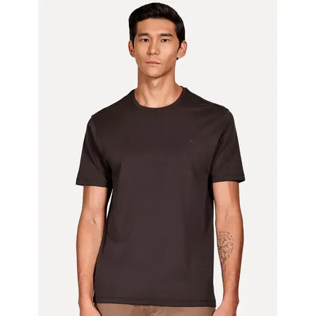 Camiseta Aramis Masculina Basic Lisa Mono Icon Marrom Escuro