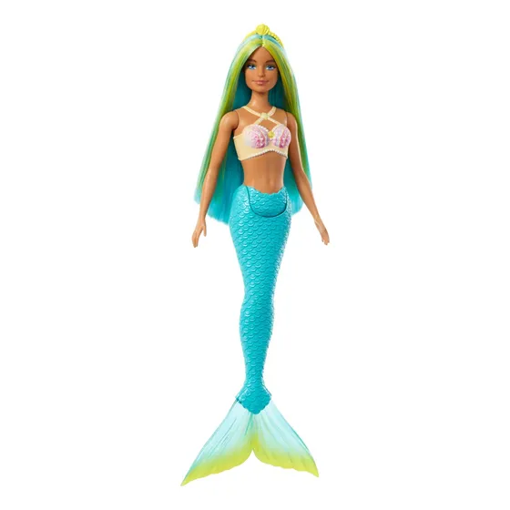 Barbie Fantasía Muñeca Sirena Cabello Verde Y Azul