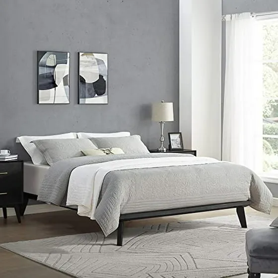 Cama Plataforma De Madera Negra Queen Size - Metro Wood