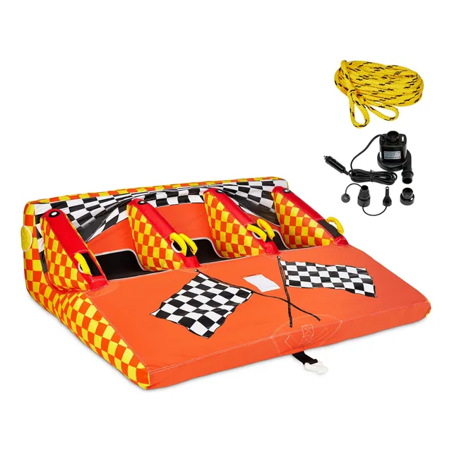 Tubo Agua Remolcable 2 Balsa Flotante Inflable Para 3 Manija