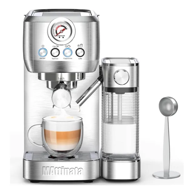 Máquina De Café Expreso De 20 Bares Capuchino Con Manómetro