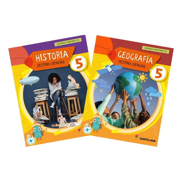 Pack 5 Sociales - Destino Ciencias (edición Año 2025) en Español de Editorial Santillana Tapa Blanda