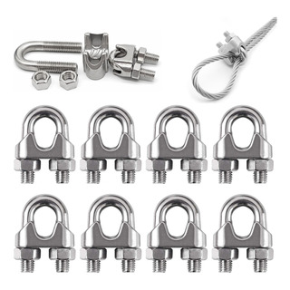 Pack 10 Bridas Nudos Para Cable 1/4 De Acero Inoxidable M8 Pack 10 Bridas Nudos Para Cable 1/4 De Acero Inoxidable M8