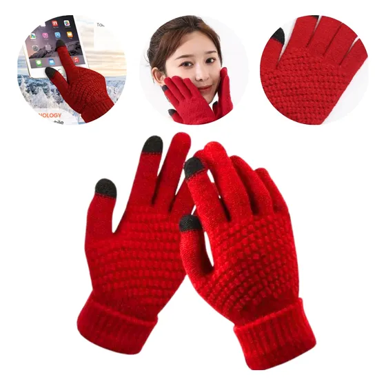 Luva Térmica Lã Touch Screen Celular Tablet Frio Inverno