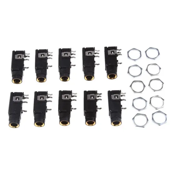 ' 10 Conectores Mono Hembra De 1/4 Pulgadas Y 6,35 Mm De 4