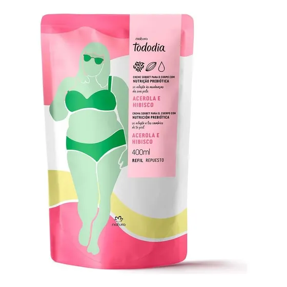 Refil Crema Natura Tododia Acerola E Hibisco 400 Ml
