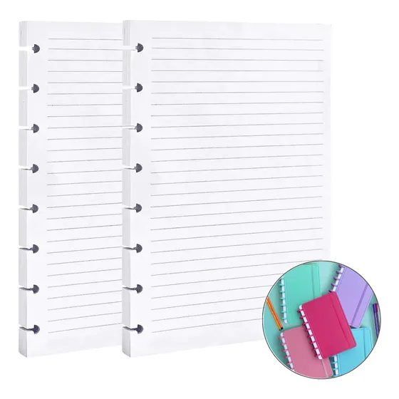  Kit Refil Caderno Inteligente 80 Folhas Médio De Disco A5