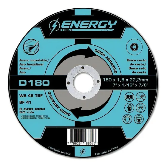 Disco Corte Metal 7  X 1,6mm. Pack 10 Unds.  Energy /fg