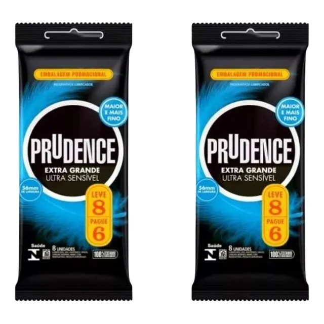 Kit Camisinha Preservativo Prudence Extr Grande 56mm L16 P12