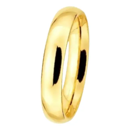 Aliança Tradicional 4mm Banhada Ouro 18k Tungstênio Avulsa