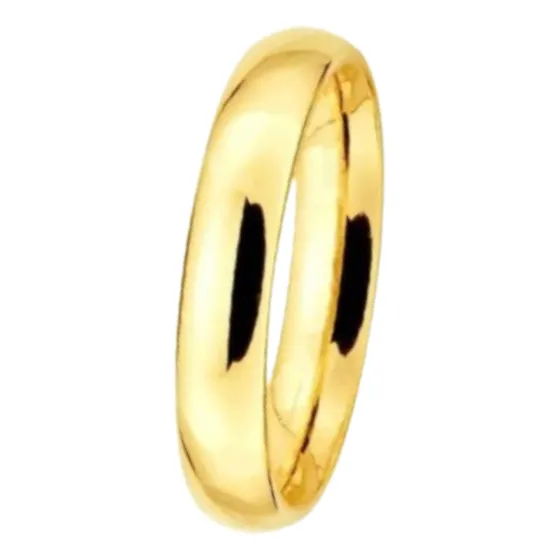 Aliança Tradicional 4mm Banhada Ouro 18k Tungstênio Avulsa