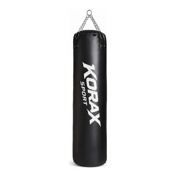 Saco De Boxeo Box Colgante 120cm Con Relleno + Cadenas Color Negro