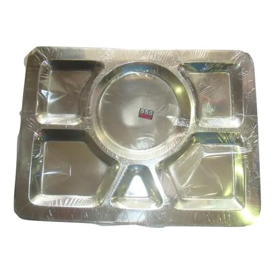 Bandeja Menaje Acero Divisiones Comedor Escolar Pack 60 Und