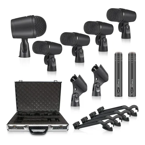 Kit De Microfones Para Bateria Phenyx Pro, Conjunto De Microfones Dinâmicos Com Fio De Metal Completo De 7 Peças Para Baixo,Tom,Ara,Címbalos De Chimbal