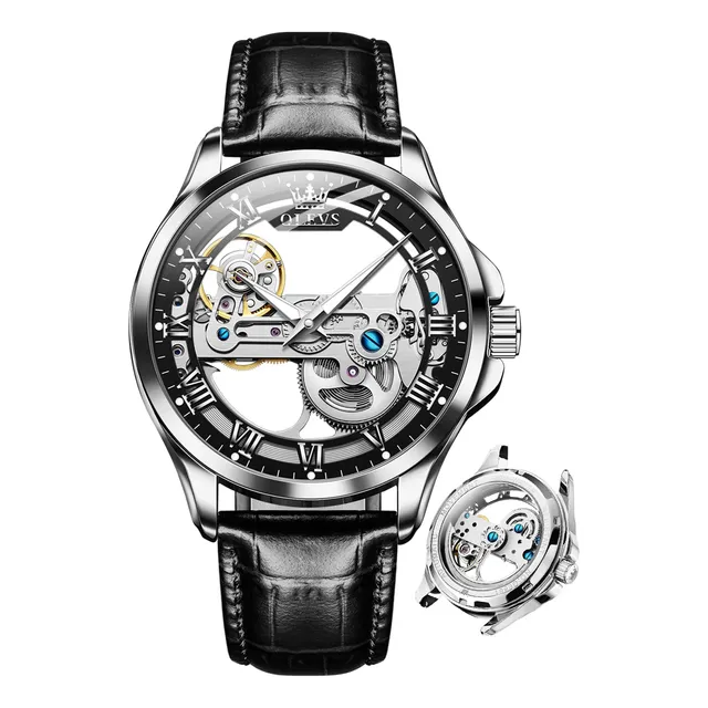 Olevs Relojes Esqueleto Para Hombres Automático 4274n