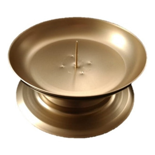 Porta Vela Base Para Cirio De 10 Cm De Diámetro Color Dorado Porta Vela Base Para Cirio De 10 Cm De Diámetro Color Dorado