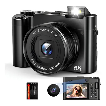 Camera Fotografica Digital 48mp E Filmadora 4k Vlgo Preto