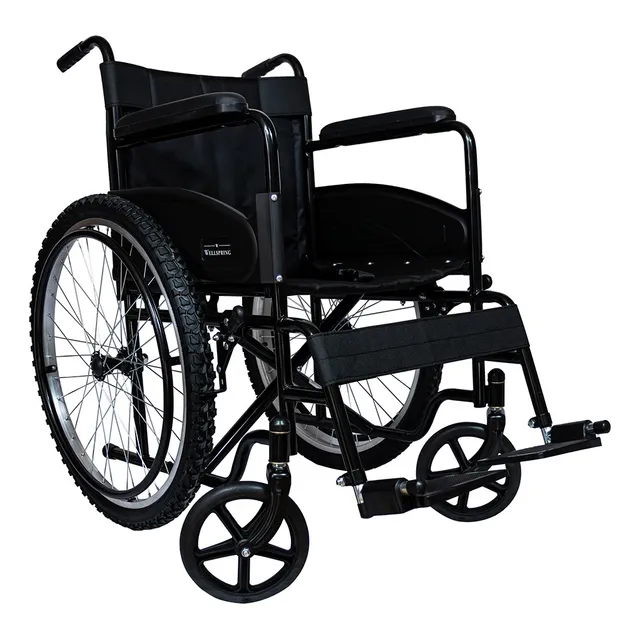 Silla De Ruedas Todo Terreno Resistente Ligera Neumática Color Negro
