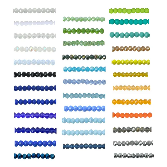 10 Tiras Cristal De Roca Dona Facetado Vidrio 4mm Bijou