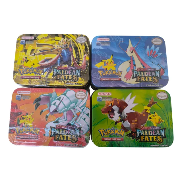 Lata Grande Cartas Pokemon Tcg Escarlata Y Púrpura Importada
