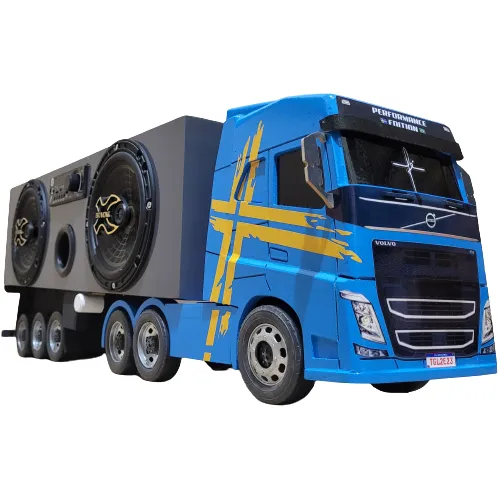 Carreta Volvo Fh Baú Caixa De Som Bluetooth Usb Miniatura
