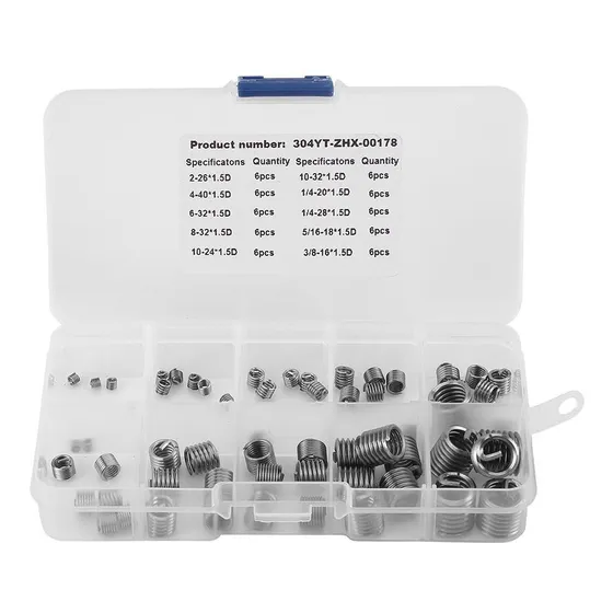 Ftvogue 60pcs Wire Inserts Screws Sleeve Assortment Kit