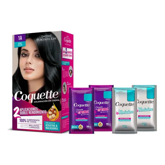 Coquette Tinte 1a Negro Azulado Kit 2 Aplicaciones