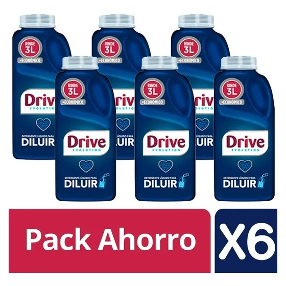 Detergente Drive Para Diluir 500ml Pack X6