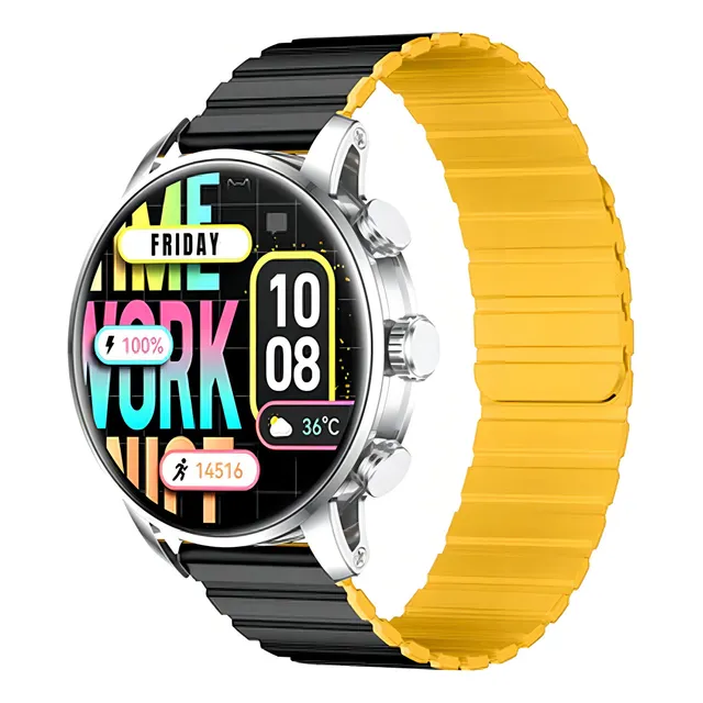 Smartwatch Kieslect Kr2 Reloj Inteligente Negro Impermeable Diseño De La Malla Lisa