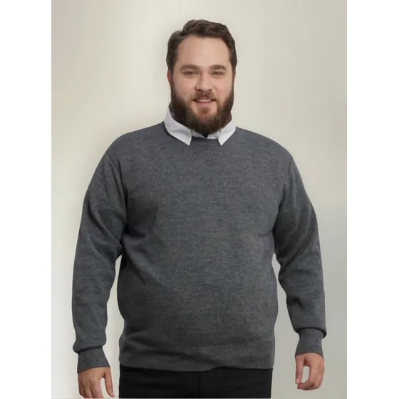 Cardigan Suéter Masculino Plus Size Tricot Decote V Redondo