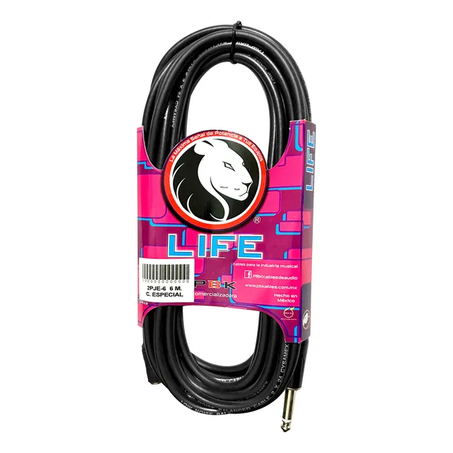 Cable Life Jack 2pje-6 3.5 St A Plug 6.3 Mono 6 Metros