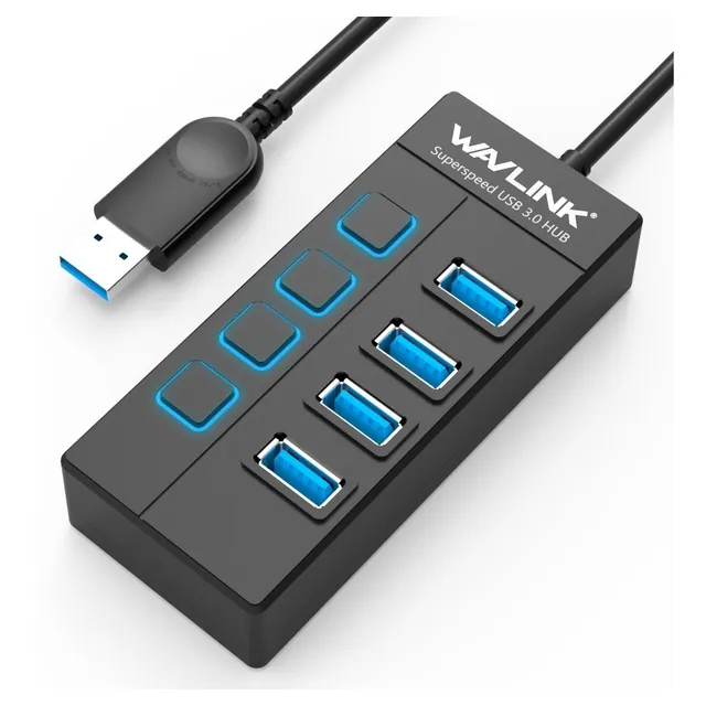 Usb Hub 3.0 Multipuerto Wavlink Con Switch Para Pc/iPad
