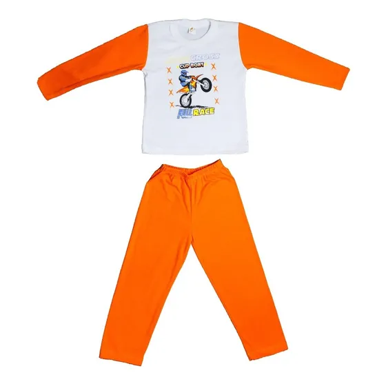 Pijama Para Niño Creaciones Boby Larga Naranja
