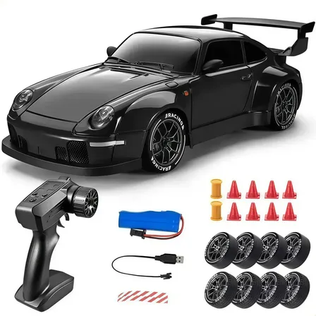 Carrinho Rc Drift 4wd Recarregável Com Controle Preto