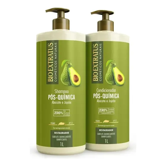 Kit Pós Química Shampoo + Condicionador 1l Bio Extratus