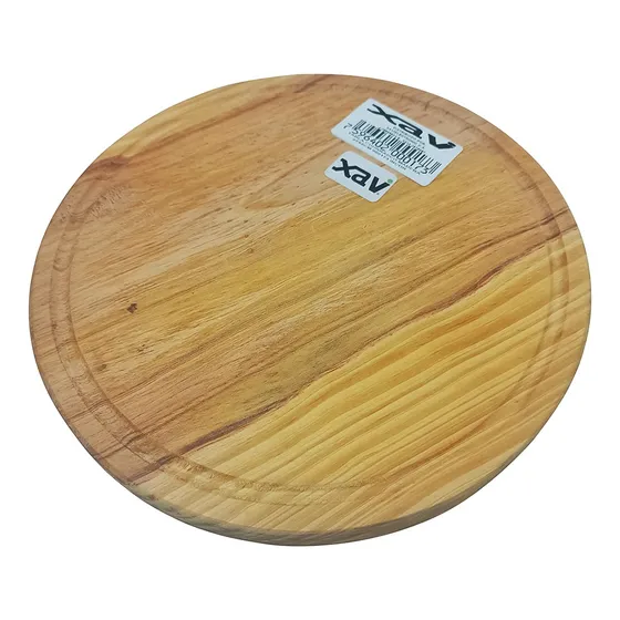 Tabla Plato Redonda Pizza Parrilla Madera 42cm Incor 4057dt