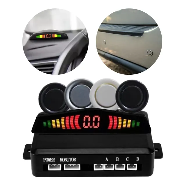 Kit Sensor Estacionamento Ré Aviso Sonoro Display Colorido