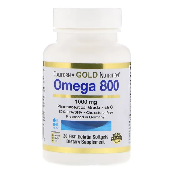 Aceite De Pescado De Grado Farmacéutico Omega 800 1000 Mg 30 Sog