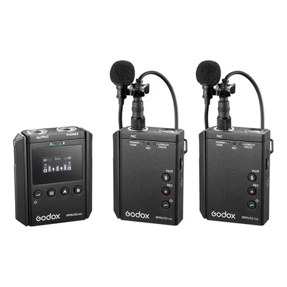 Sistema De Micrófono Godox Vmics2 Uhf Para 2 Personas