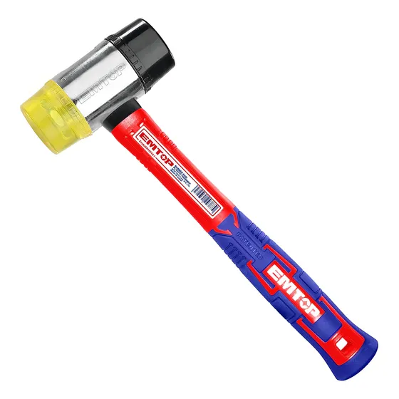 Martillo De Goma Y Plastico 40mm Industrial Cabo De Fibra Emtop
